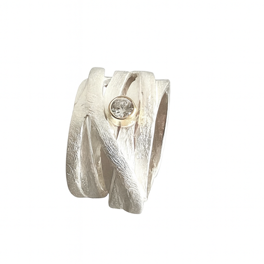 Ring Ronja - 925er Silber|585er Gelbgold|Zirkonia