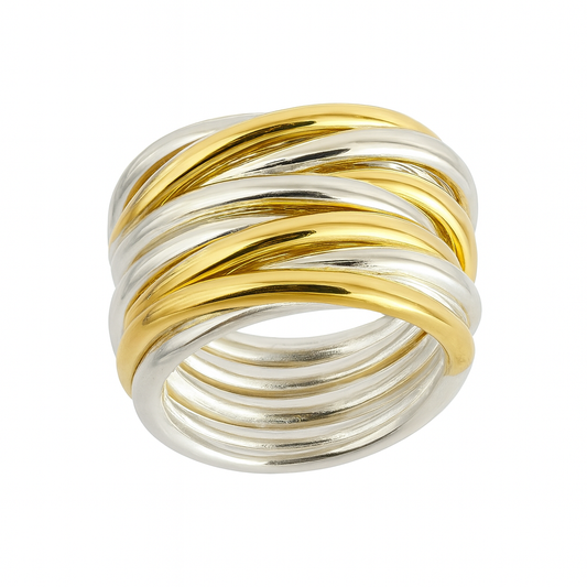 Ring Rosa - 925er Silber|24 Karat vergoldet