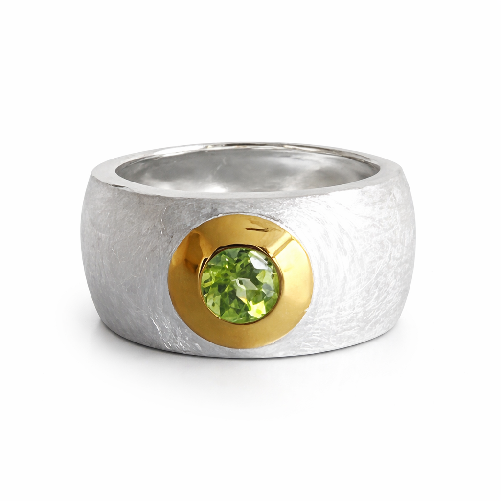 Ring Evi - 925er Silber|24 Karat vergoldet|Peridot
