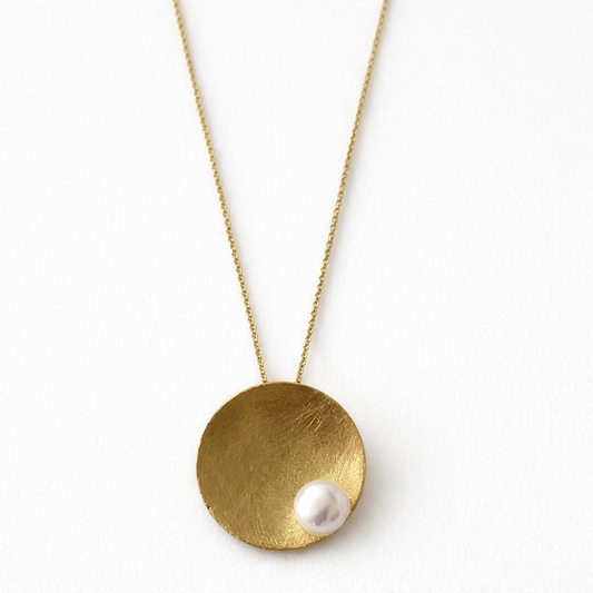 Kette Kyra - 925er Silber|24 Karat vergoldet|Süßwasserzuchtperle
