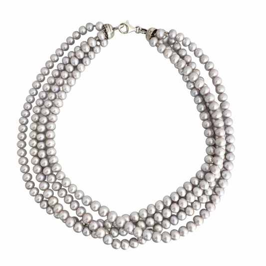 Kette Emma - 925er Silber|Süßwasserzuchtperlen