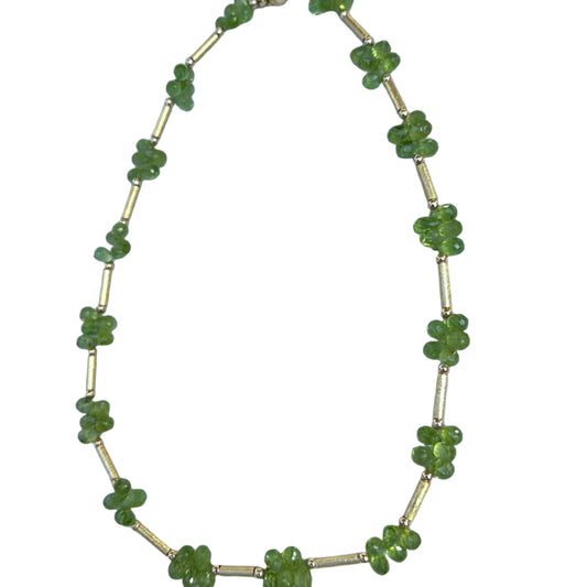 Kette Kathi - 925er Silber|24 Karat vergoldet|Peridot