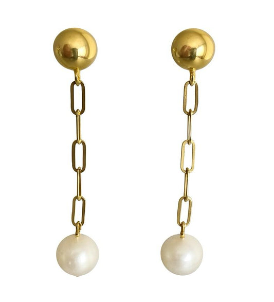 Ohrringe Sophie - 925er Silber|24 Karat |Süßwasserzuchtperle