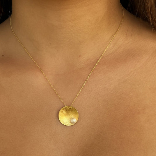 Kette Kyra - 925er Silber|24 Karat vergoldet|Süßwasserzuchtperle