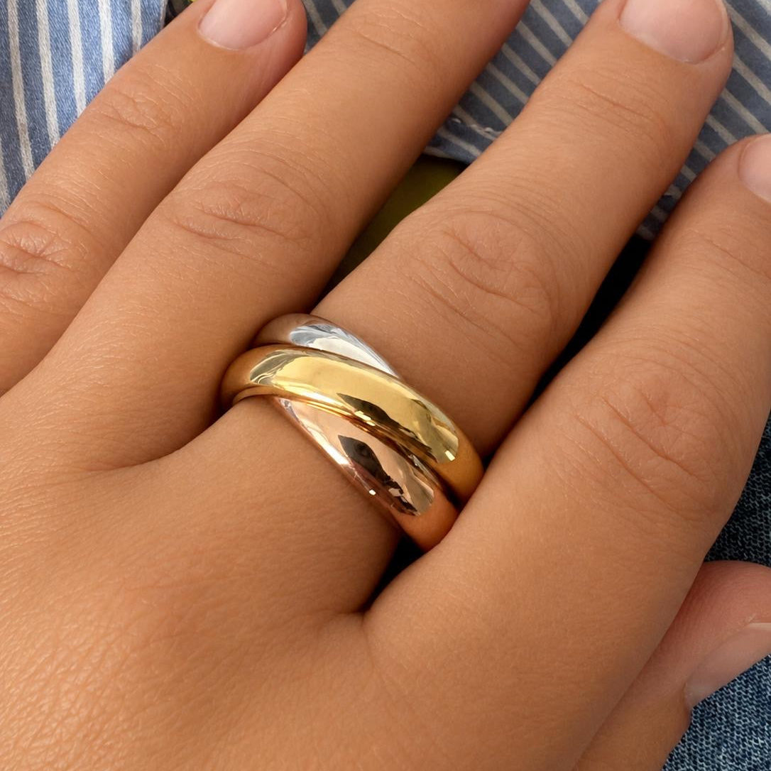 Ring Sina - 925er silber|24 Karat Rosé- und Gelbgold vergoldet