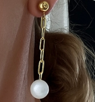 Ohrringe Sophie - 925er Silber|24 Karat |Süßwasserzuchtperle