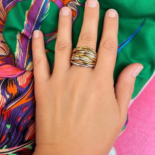 Ring Rosa - 925er Silber|24 Karat vergoldet