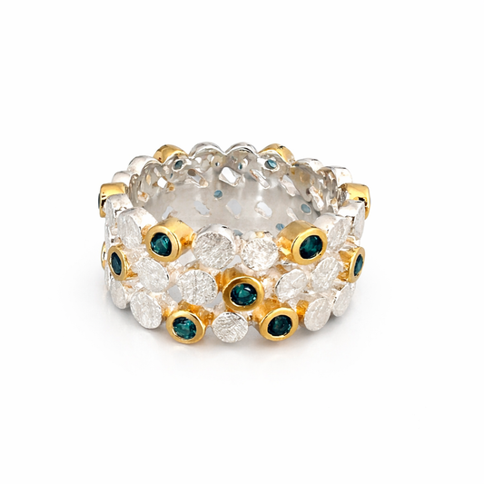 Ring Lucy - 925er Silber|24 Karat vergoldet|Topas
