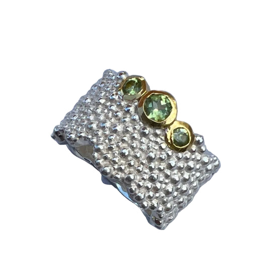 Ring Amelie - 925er Silber|24 Karat vergoldet|Peridot