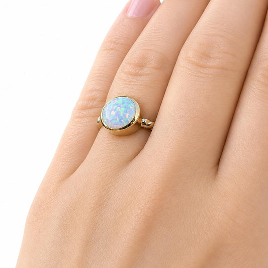 Ring Hanna - 925er Silber|24er Karat vergoldet|Opal