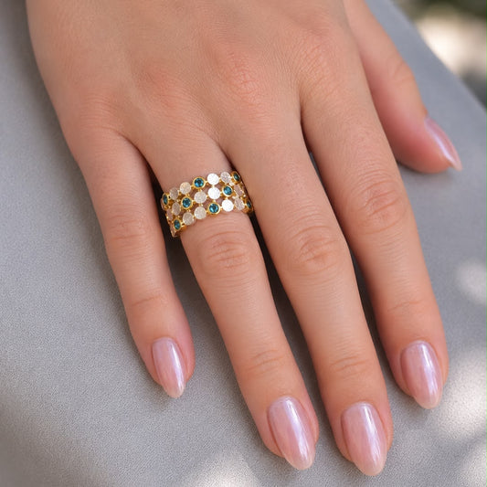 Ring Lucy - 925er Silber|24 Karat vergoldet|Topas