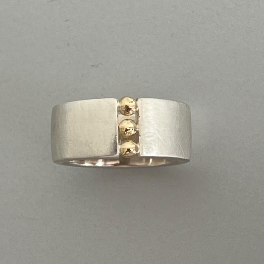 925 er Silver 24 Karat Gold Kugelring